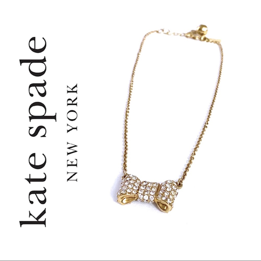Kate Spade Moon River Crystal Bow Necklace b12